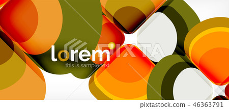 Round triangles geometric shapes composition 46363791