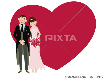 Marriage clip art. Wedding card variations. Wedding card material. Of the bride and groom 46364947