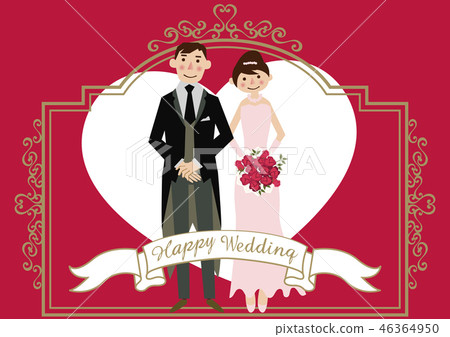 Marriage clip art. Wedding card variations. Wedding card material. Of the bride and groom Marriage clip art. Wedding card variations. Wedding card material. Of the bride and groom 46364950