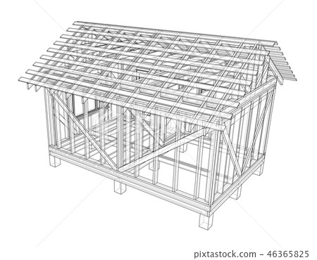 Private house sketch. Vector Private house sketch. Vector 46365825