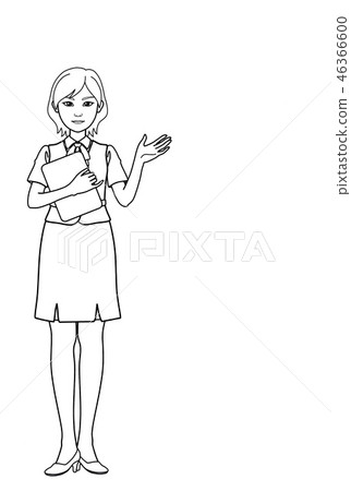 OL-B (line drawing) holding the file and raising the left hand OL-B (line drawing) holding the file and raising the left hand 46366600