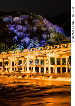 Kyoto Arashiyama Togetsu Bridge Light Up (Arashiyama Flower Road) 46370813