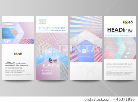Flyers set, modern banners. Business templates. Cover template, easy editable abstract vector 46371956