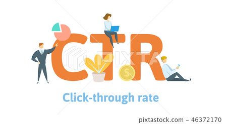 CTR, click trough rate. Concept with keywords, letters, and icons. Flat vector illustration CTR, click trough rate. Concept with keywords, letters, and icons. Flat vector illustration 46372170