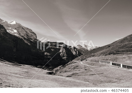 View of Swiss alps mountain rage at Eigergletscher 46374405