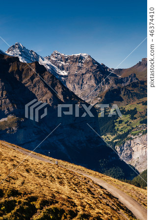 View of Swiss alps mountain rage at Eigergletscher 46374410