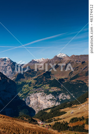 View of Swiss alps mountain rage at Eigergletscher 46374412