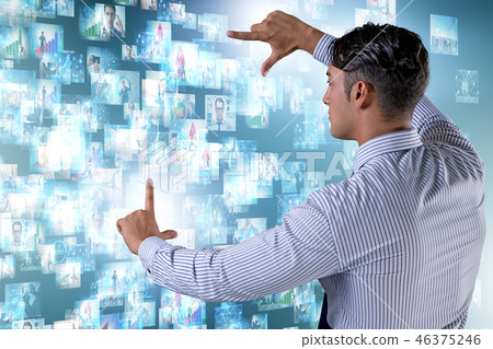 Collage of photos with businessman Collage of photos with businessman 46375246