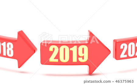 箭頭的例證CG刻記與2019年 46375963