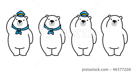 Bear vector polar Bear logo icon hat cap scarf 46377208
