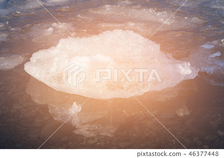 Ice on lake and reflection, Iceland Ice on lake and reflection, Iceland 46377448