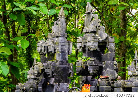 Aligned balinese split gate and candi entrance Bali, Indonesia. 46377738