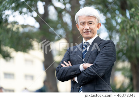 Senior man arms crossed Senior man arms crossed 46378345