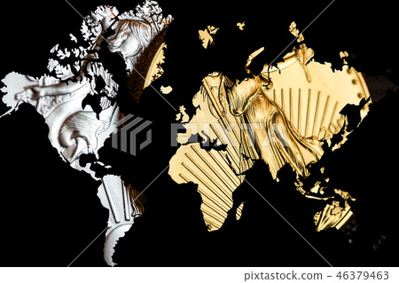 world map and golden and silver american eagle world map and golden and silver american eagle 46379463