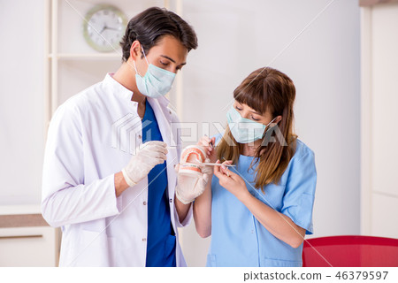 Concept of treating teeth at dentists Concept of treating teeth at dentists 46379597