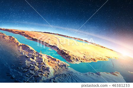East Africa and Saudi Arabia sunrise East Africa and Saudi Arabia sunrise 46381233