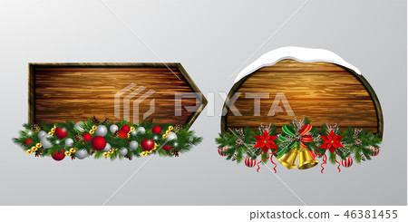 Vector wooden christmas board 46381455