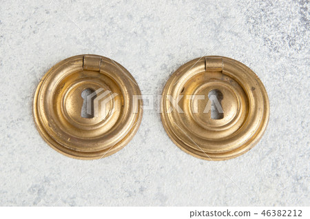 Vintage brass keyhole lock covers 46382212