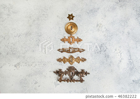 Christmas decorations on concrete background 46382222