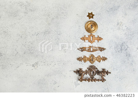 Christmas decorations on concrete background 46382223