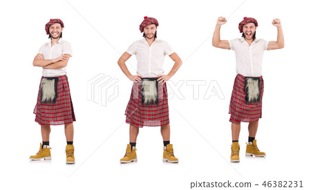 Happy Scotsman isolated on white 46382231