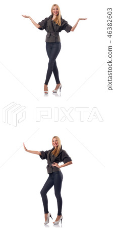 Woman in fashion clothing isolated on white Woman in fashion clothing isolated on white 46382603