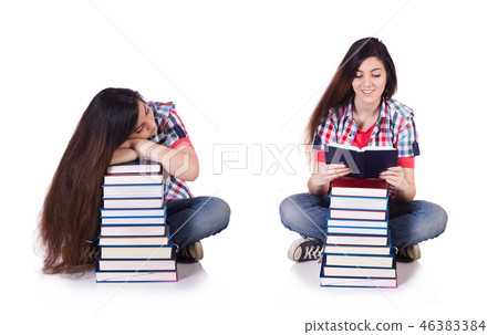 Young female student isolated on white Young female student isolated on white 46383384