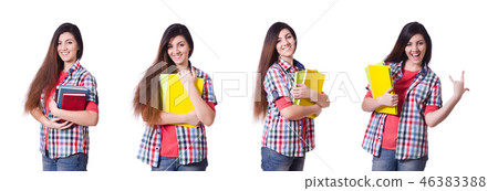 Young female student isolated on the white 46383388