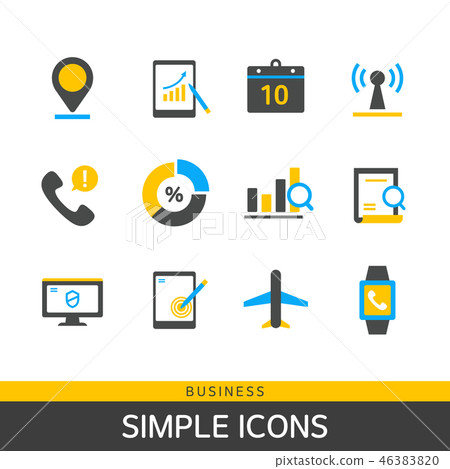 Simple flat icon collection - Stock Illustration [46383820] - PIXTA