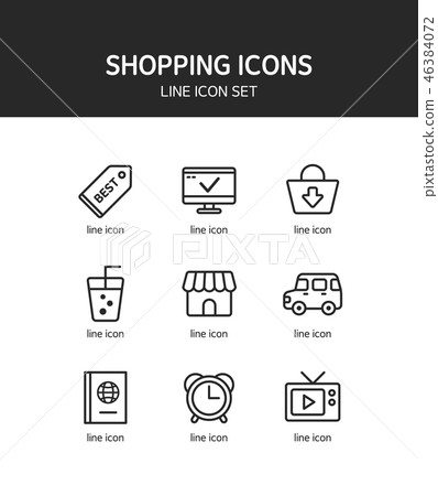 Simple line icon collection - Stock Illustration [46384072] - PIXTA