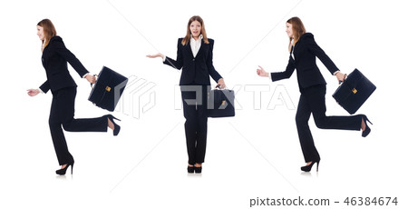 Young businesswoman isolated on white Young businesswoman isolated on white 46384674