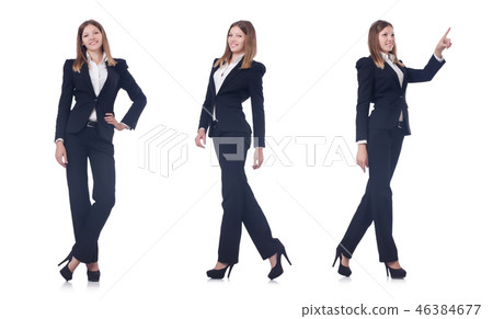 Businesswoman isolated on the white Businesswoman isolated on the white 46384677