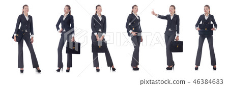 Businesswoman isolated on the white Businesswoman isolated on the white 46384683