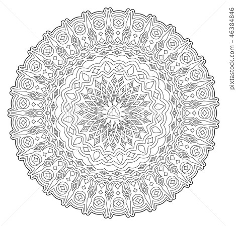 Round Fluted Colouring In Coloring book art with abstract round pattern - Stock Illustration ...