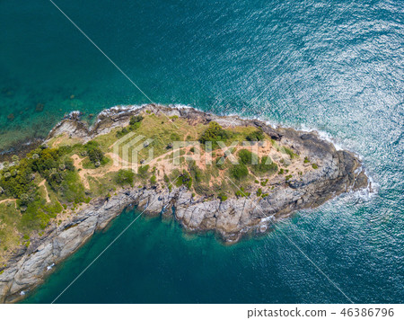 Aerial view of Promthep cape landmark of Phuket 46386796