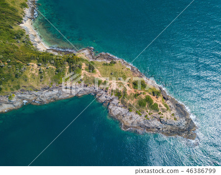 Aerial view of Promthep cape landmark of Phuket 46386799