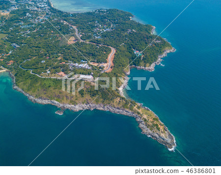 Aerial view of Promthep cape landmark of Phuket 46386801