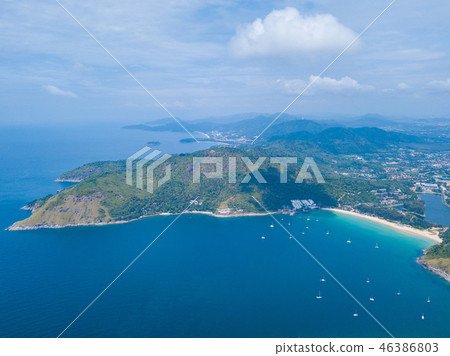 Aerial view of Promthep cape landmark of Phuket 46386803