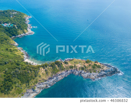 Aerial view of Promthep cape landmark of Phuket 46386832