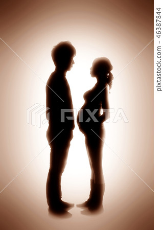 Silhouette photography of maternity photo 46387844