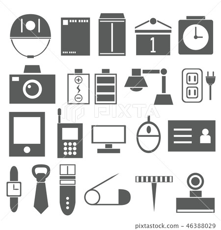 Icon Material Business Office Supplies Smartphone Helmet Tie Belt Watch Envelope Display etc 46388029
