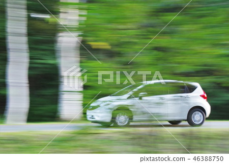 Car running through the green Car running through the green 46388750