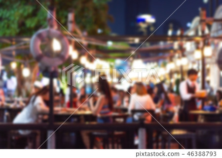 blur night festival in a restaurant blur night festival in a restaurant 46388793