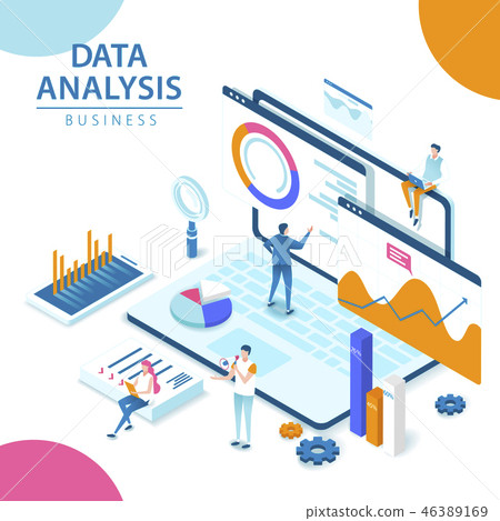 3d isometric Data analysis - Stock Illustration [46389169] - PIXTA