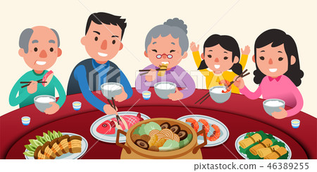 Traditional reunion dinner Traditional reunion dinner 46389255