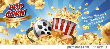 Caramel popcorn banner ads 46389491