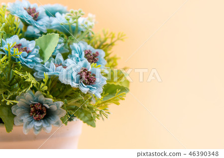 Artificial flower bouquet decoration, copy space Artificial flower bouquet decoration, copy space 46390348