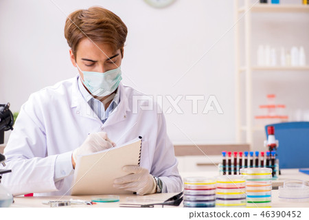 Young chemist working in the lab  46390452