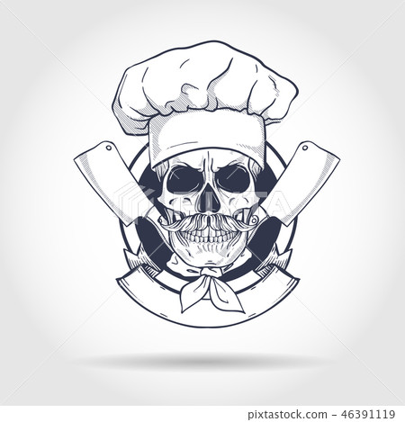 Hand drawn sketch, color skull Hand drawn sketch, color skull 46391119