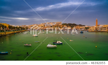 Cityscape view to Marsaskala bay, Malta Cityscape view to Marsaskala bay, Malta 46392055